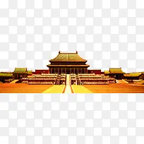 中国风金黄色宫殿