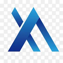 蓝色高清规则创意山峰logo