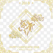 金色狗年春节海报