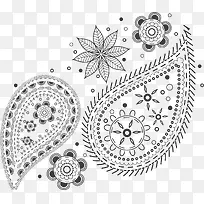 矢量手绘花纹边框
