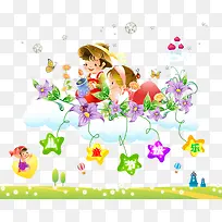 手绘花藤