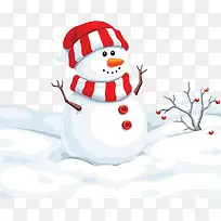 圣诞节元素新年快乐手绘雪人围巾