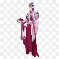 手捧红花的古风人物