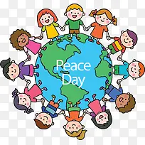 手拉手孩子世界和平日