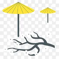 伞樱花日本矢量素材