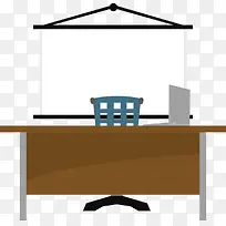 矢量办公桌椅