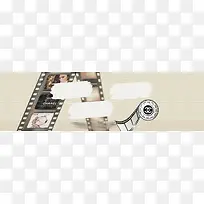 灰色纸纹背景胶片banner