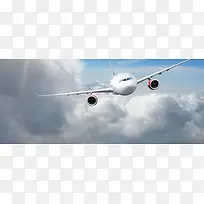 云层飞机背景
