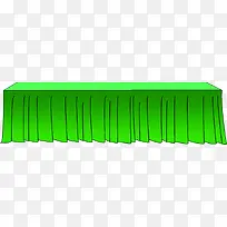 手绘扁平绿色的桌布