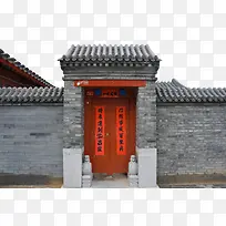 中国特色庭院对联仿古大红门