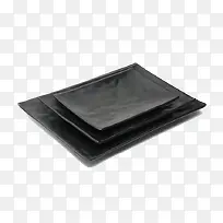 黑色陶瓷方盘子素材