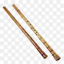 两个乐器竹笛