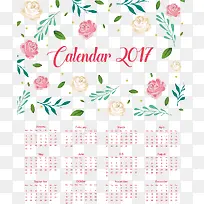 粉色花朵浪漫新年日历