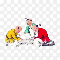 儿童下棋矢量