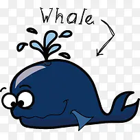 手绘卡通鲸鱼矢量图形
