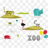 矢量图动物园动物