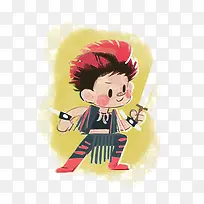 表演武术的男孩