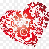 红色情人节花藤爱心