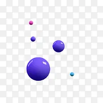 蓝色圆球漂浮元素