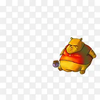 胖子黄色小熊蜂蜜罐