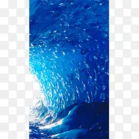 蓝色海水