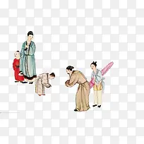 古代人物尊老场面
