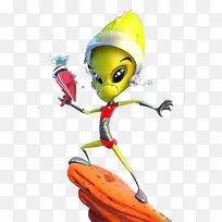 3d动漫黄色外星人