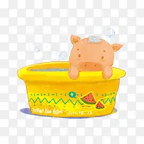 洗澡的小猪