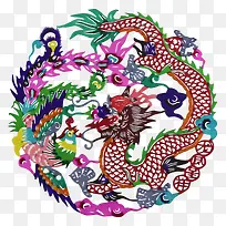 剪纸画龙