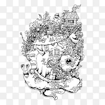 手绘蜗牛背上的世界