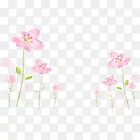 手绘梦幻粉色花朵花海装饰