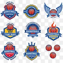 蓝色篮球队队徽logo