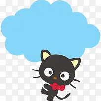 云朵和小黑猫卡通