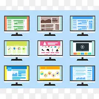 各种电脑桌面页面矢量图