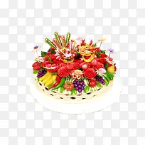 鲜花水果蛋糕
