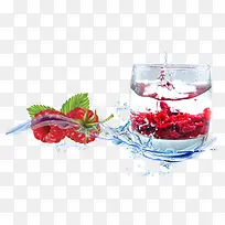 夏季清爽水纹蔓越莓果汁饮料