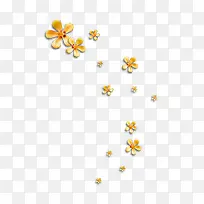 小黄花朵朵漂png元素