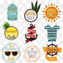 创意夏季促销标签矢量素材