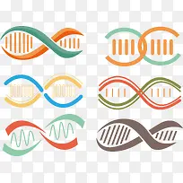 可爱彩色DNA矢量图