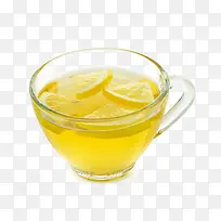 透明玻璃杯里的柠檬水