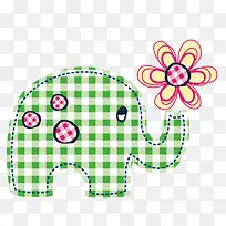 绿色格子大象
