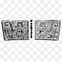 黑白古代青铜器对称图案
