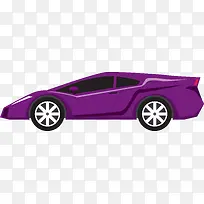 卡通紫色豪华跑车