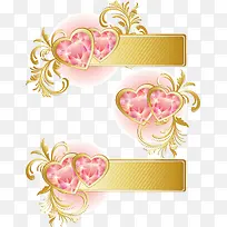 &gt;粉色心形花纹和丝带