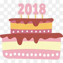 粉色新年蛋糕