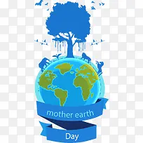 母亲地球日蓝色地球