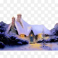 寒冷的大雪夜晚