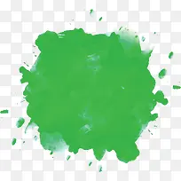 水彩绿色泼墨涂鸦
