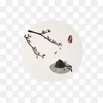重阳节素雅插画