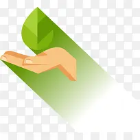 手捧树叶